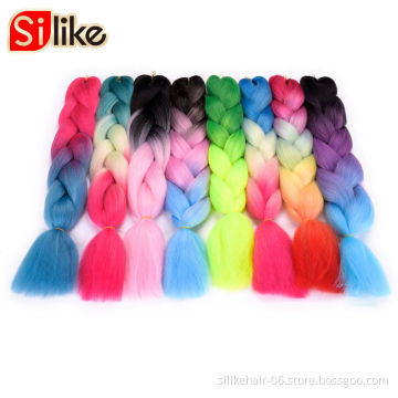 Silike X-pression Synthetic Jumbo Braiding Hair Bulk  Extensions 24" 100g Synthetic Fiber Hair Braiding Crochet Extension Hair